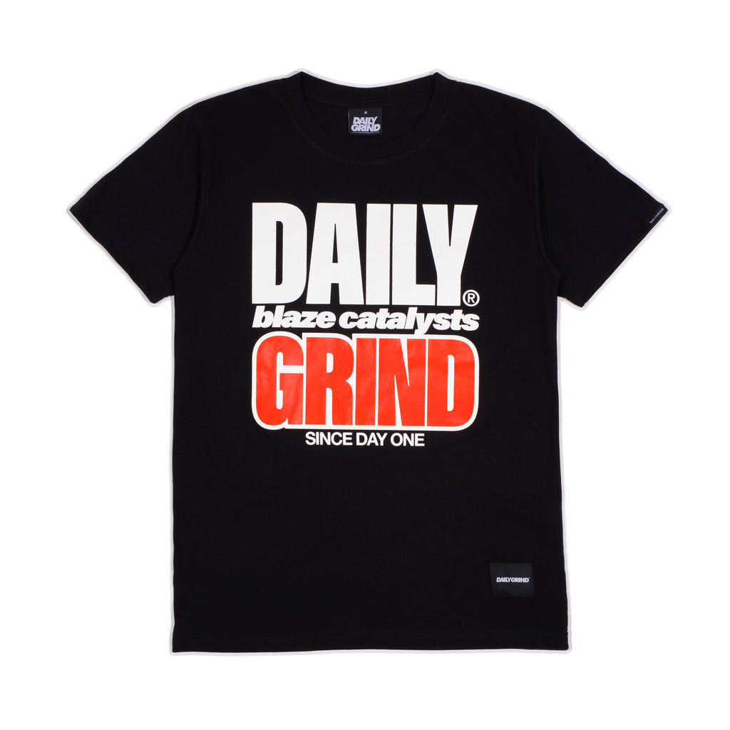 DAILY GRIND BLAZE STREAKED TSHIRT BLACK