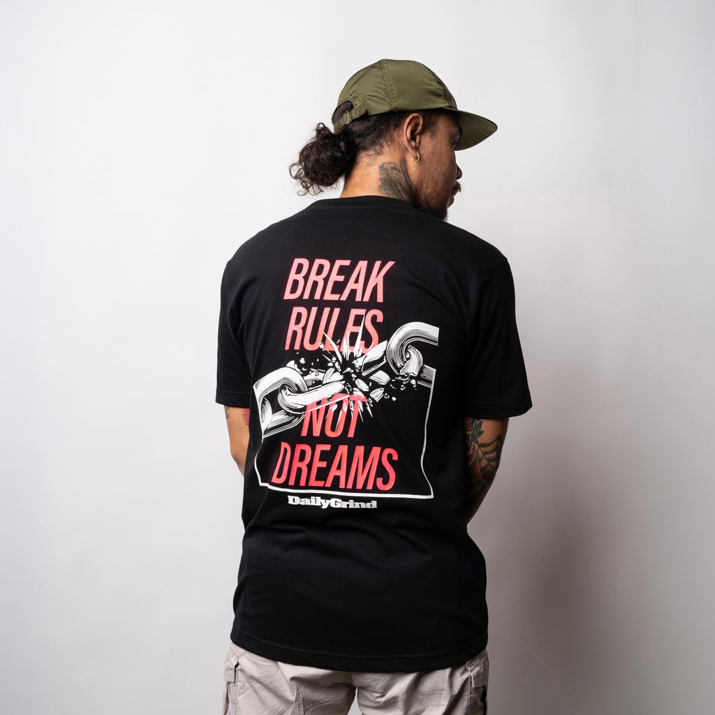 DAILY GRIND BREAK RULES TSHIRT BLACK