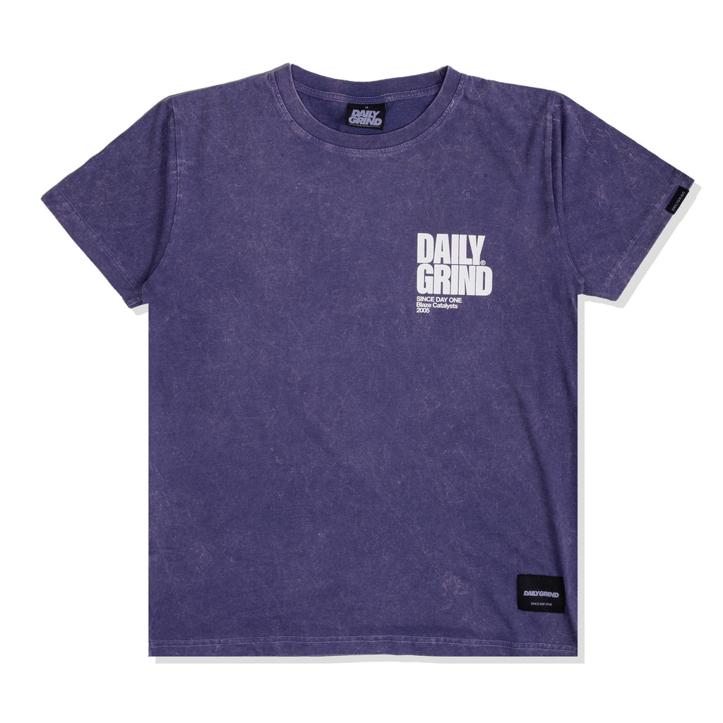 DAILY GRIND BLAZE RETRO WASHED TSHIRT PURPLE