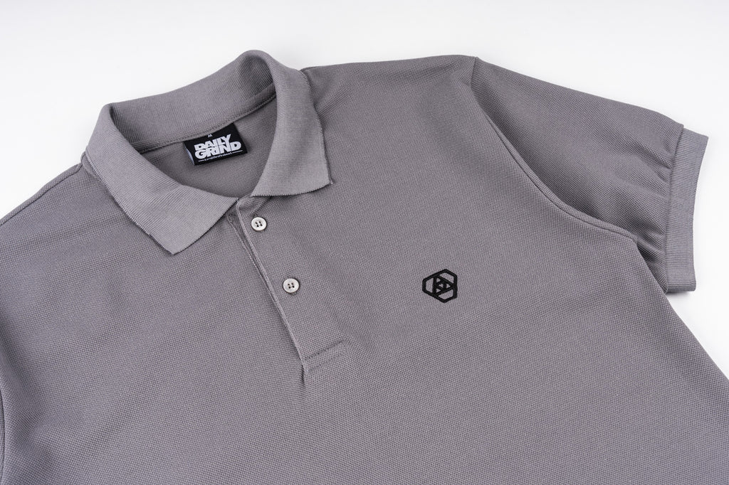 DAILY GRIND DIAMOND POLO SHIRT GRAY/BLACK