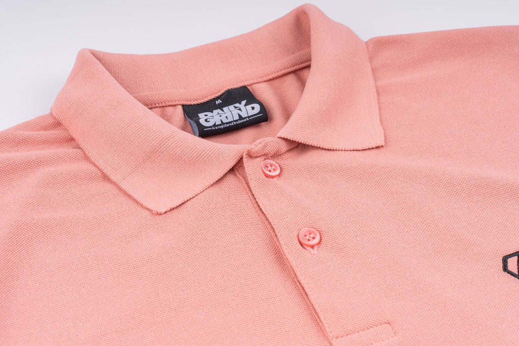 DAILY GRIND DIAMOND POLO SHIRT SALMON/BLACK