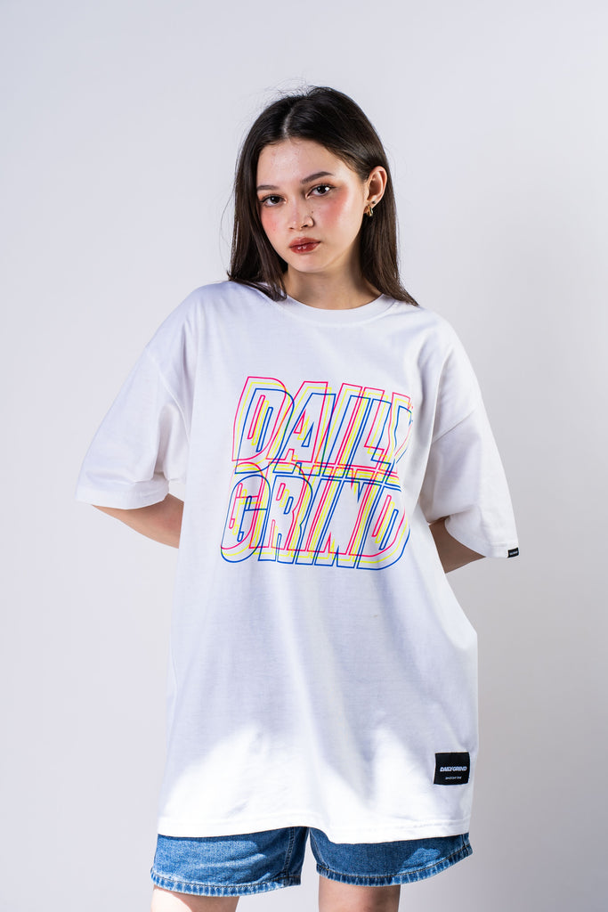 DAILY GRIND CMYK TWO TSHIRT WHITE