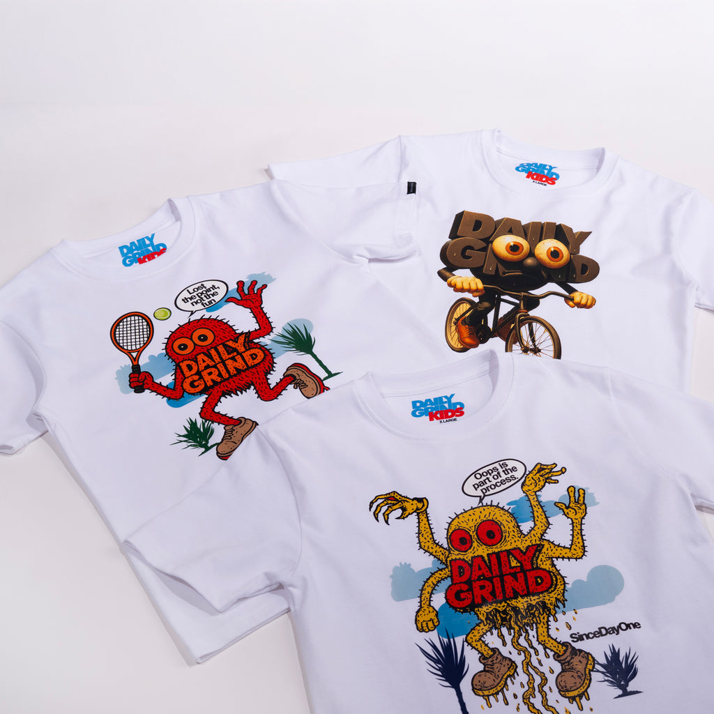 DAILY GRIND KIDS OOPS TSHIRT FOR KIDS WHITE