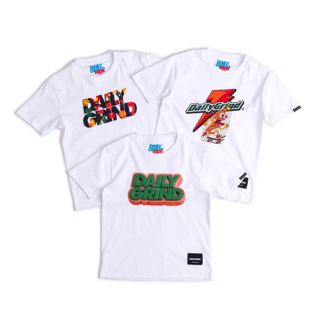 DAILY GRIND KIDS CIRCO TSHIRT FOR KIDS WHITE