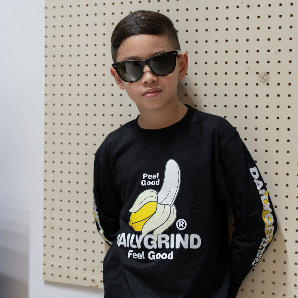 DAILY GRIND KIDS PEEL GOOD LONGSLEEVES FOR KIDS BLACK