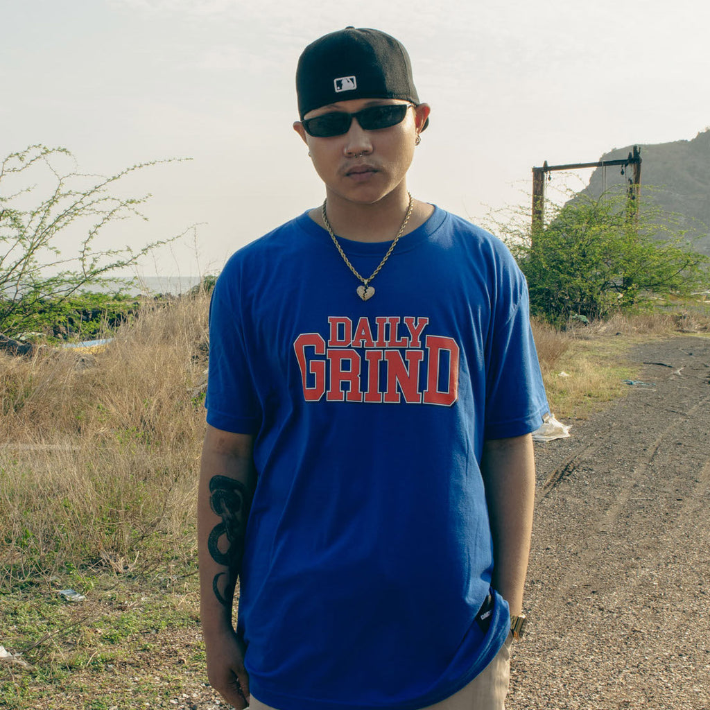 DAILY GRIND BINARY TSHIRT ROYAL BLUE