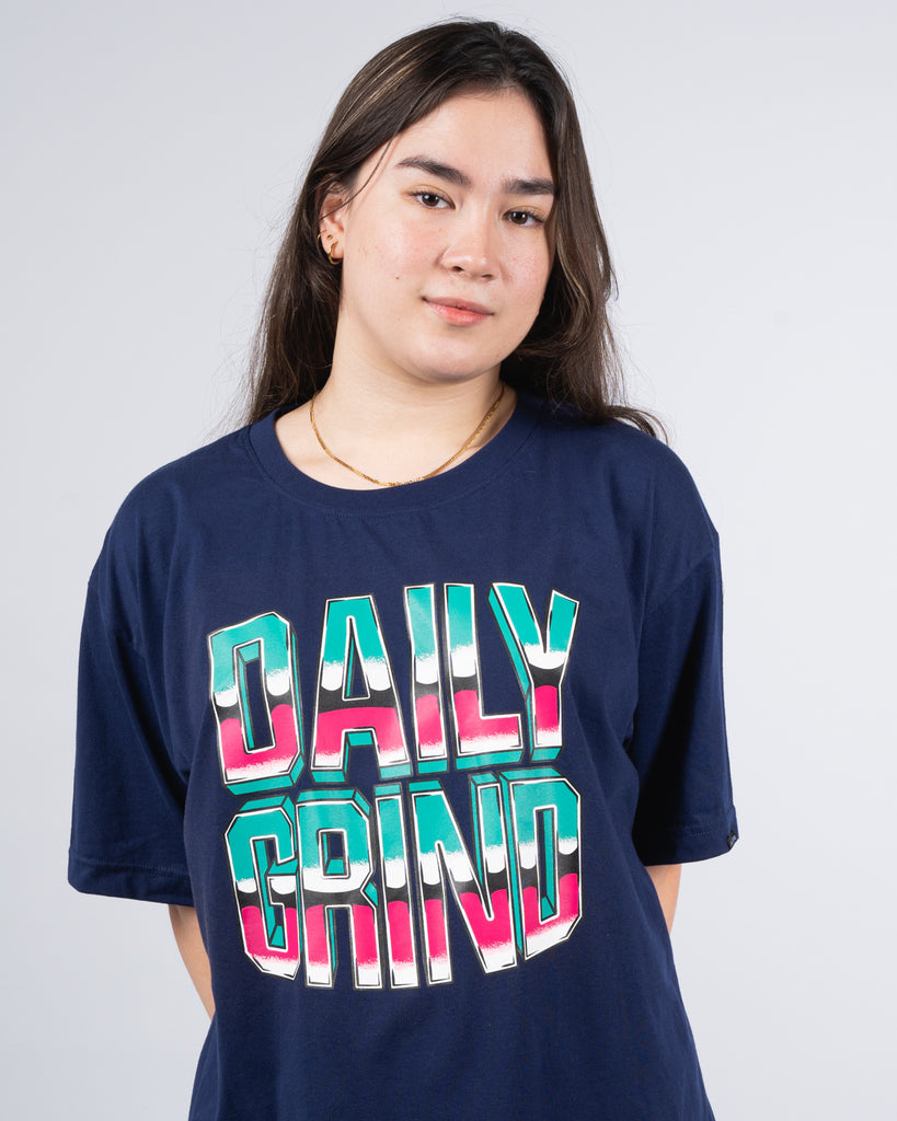 DAILY GRIND RETRO TSHIRT NAVY BLUE