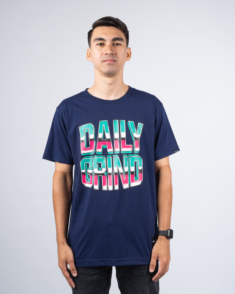 DAILY GRIND RETRO TSHIRT NAVY BLUE