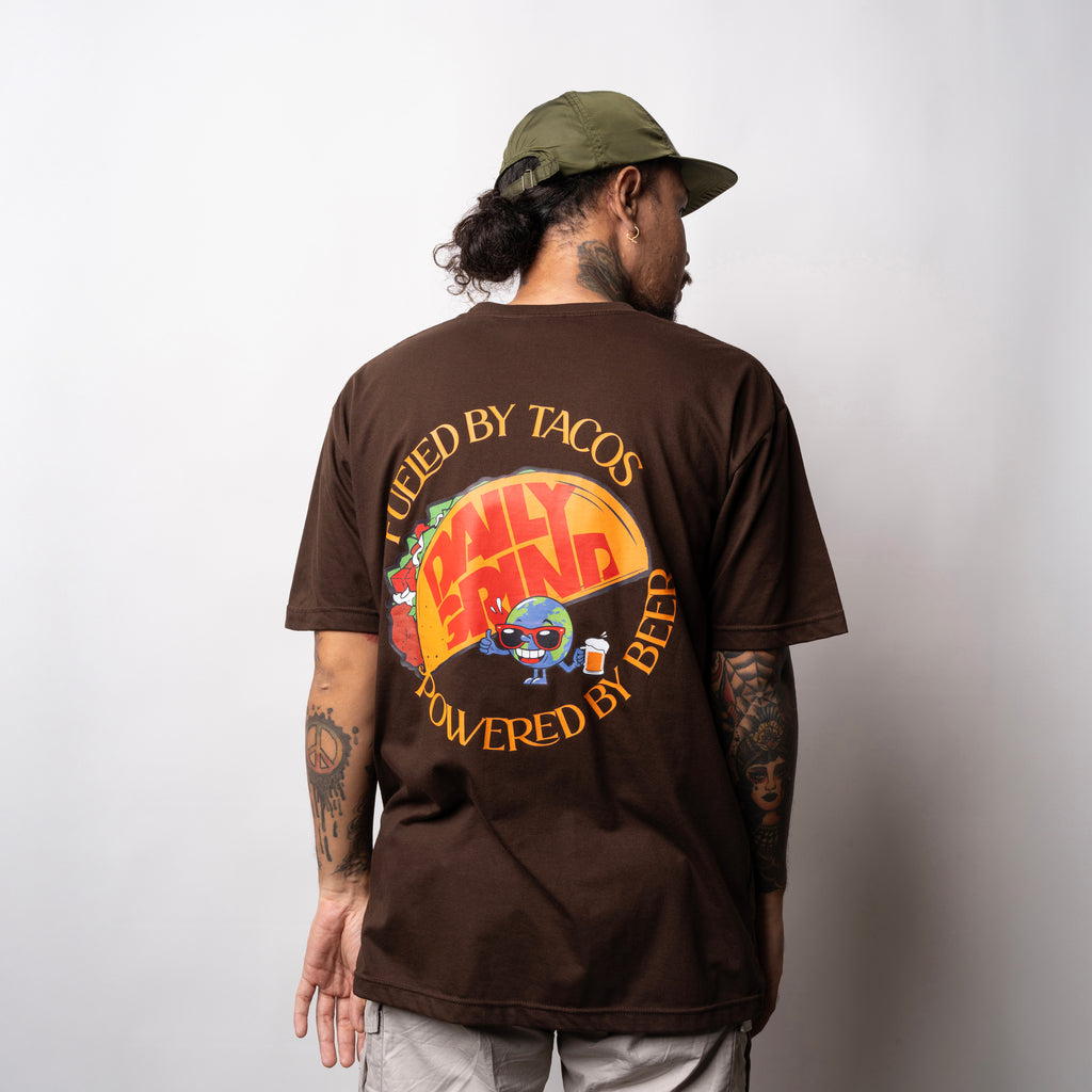 DAILY GRIND TACO&BEER 2 TSHIRT BROWN