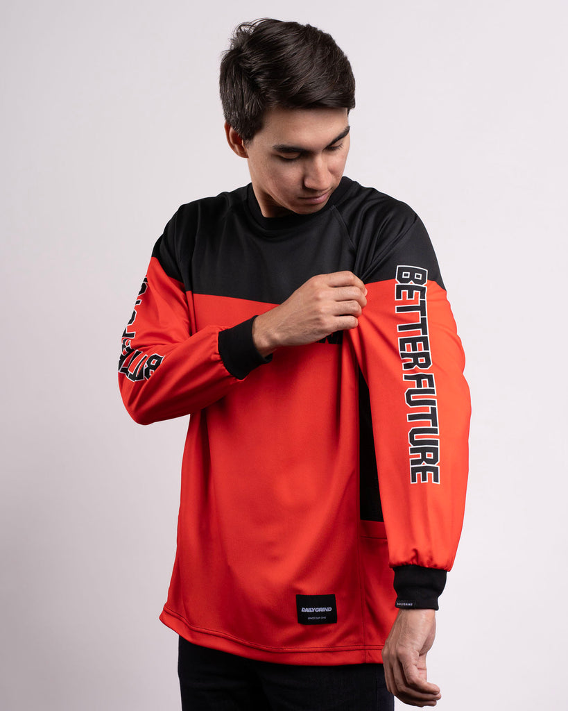 DAILY GRIND BETTER FUTURE JERSEY LONGSLEEVES RED