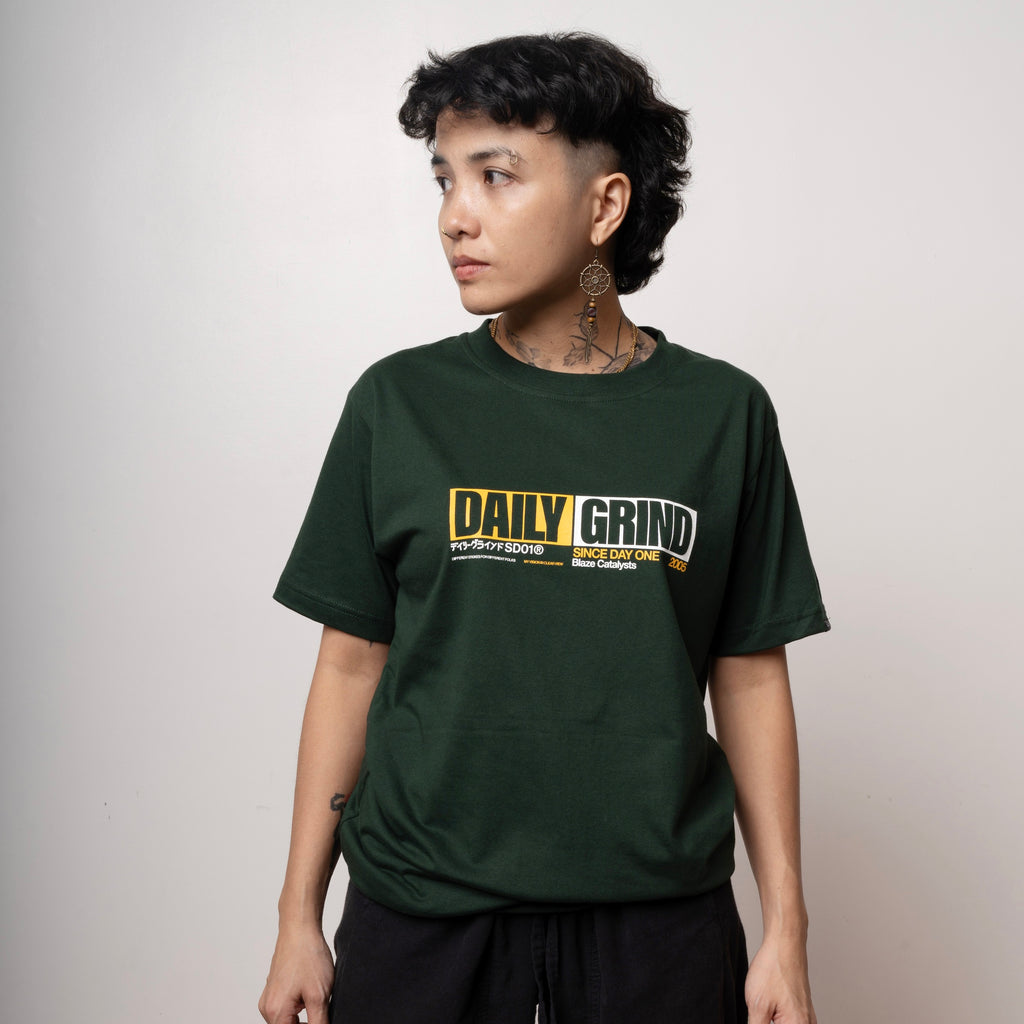 DAILY GRIND BLAZE LAYER TSHIRT MOSS GREEN