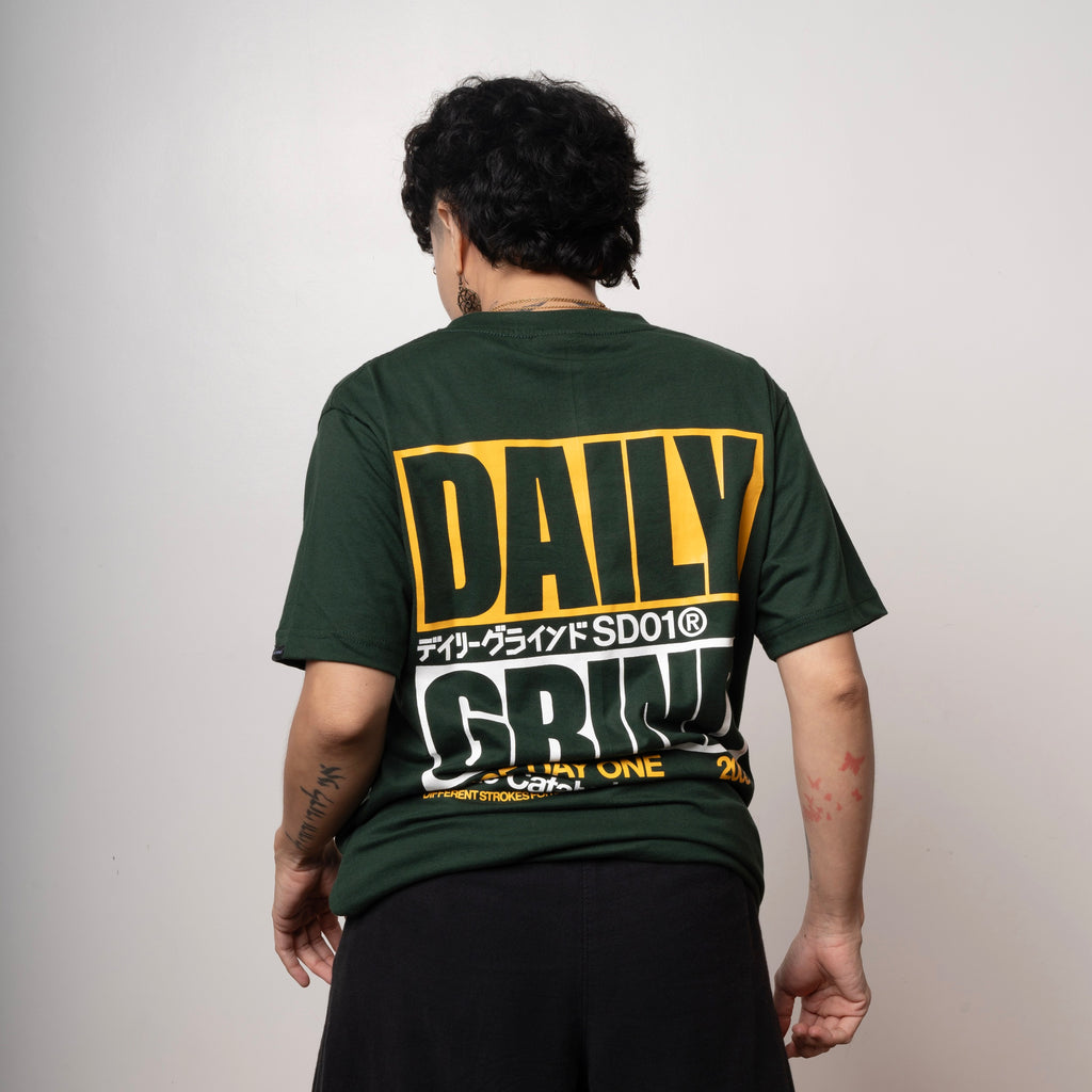 DAILY GRIND BLAZE LAYER TSHIRT MOSS GREEN