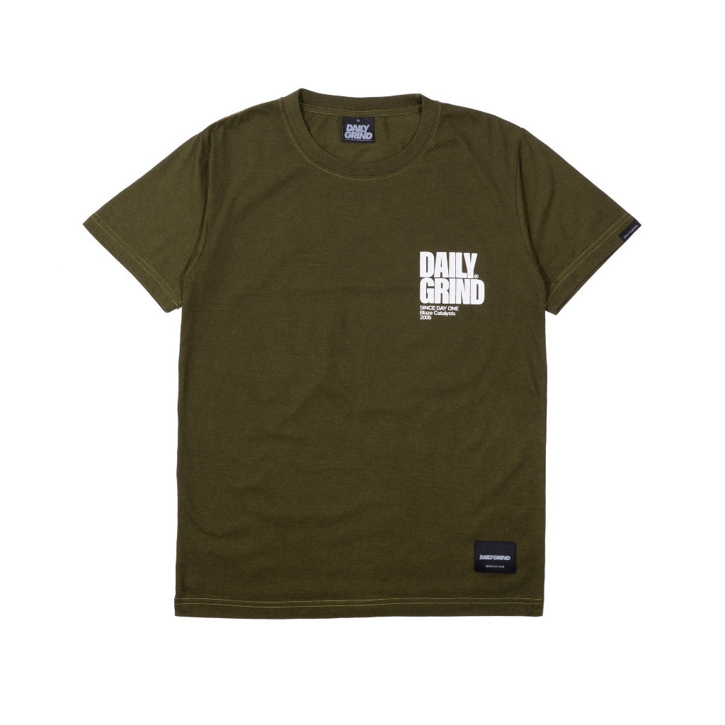 DAILY GRIND BLAZE WASHED TSHIRT FATIGUE/WHITE