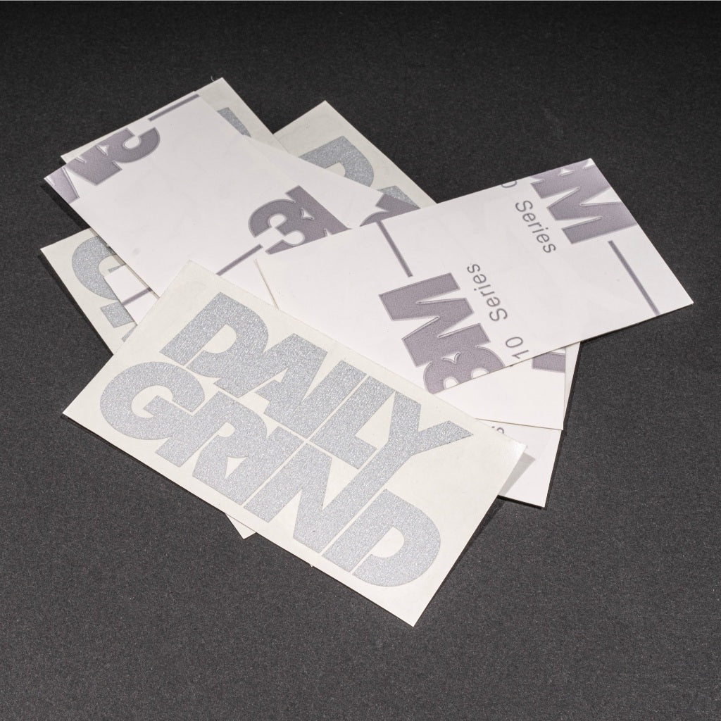 DAILY GRIND ‘MAIN’ CUTOUT STICKER ON 3M REFLECTIVE STICKER