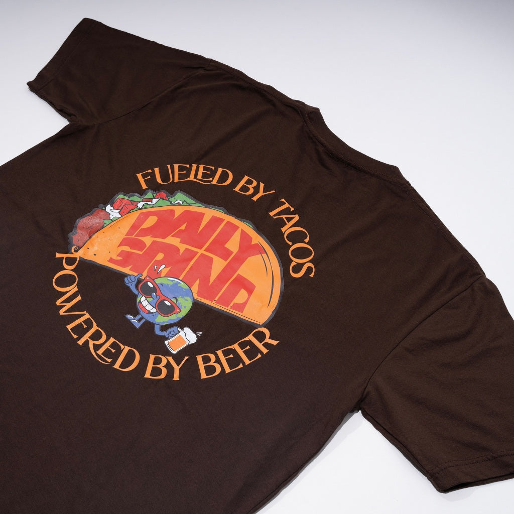 DAILY GRIND TACO&BEER 2 TSHIRT BROWN