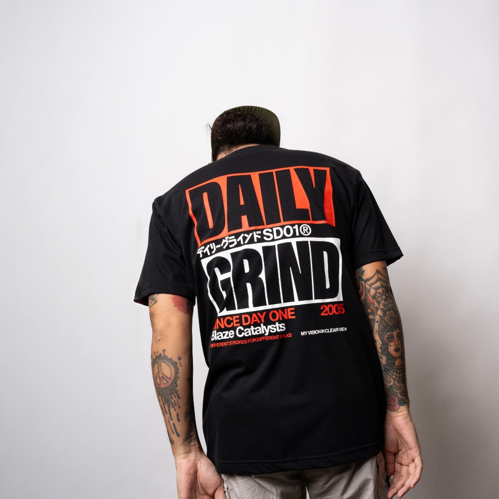 DAILY GRIND BLAZE LAYER TSHIRT BLACK