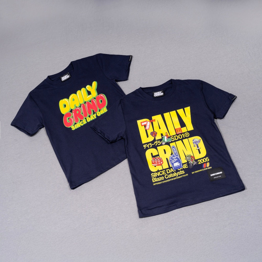 DAILY GRIND KIDS BALLOON TSHIRT FOR KIDS NAVY BLUE