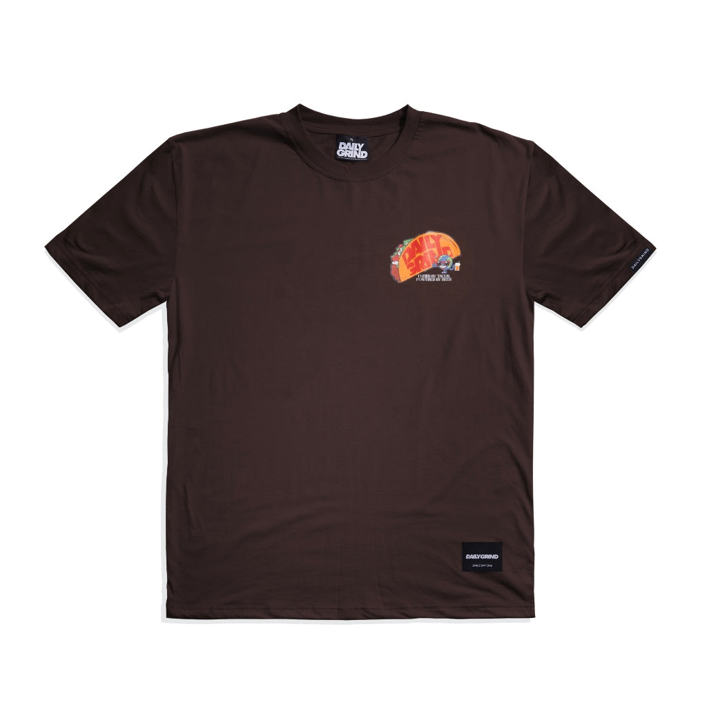 DAILY GRIND TACO&BEER 2 TSHIRT BROWN