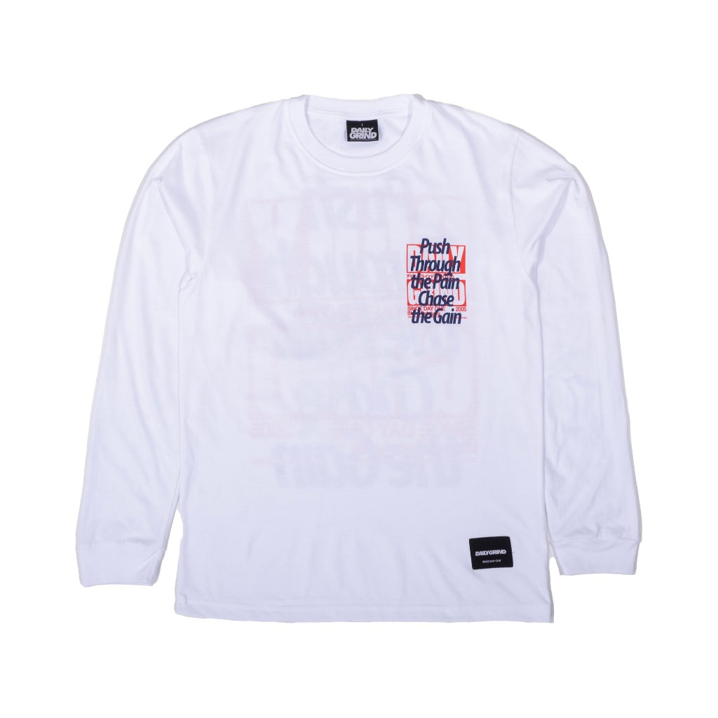 DAILY GRIND PUSH THROUGH OVERLAP LONGSLEEVES WHITE