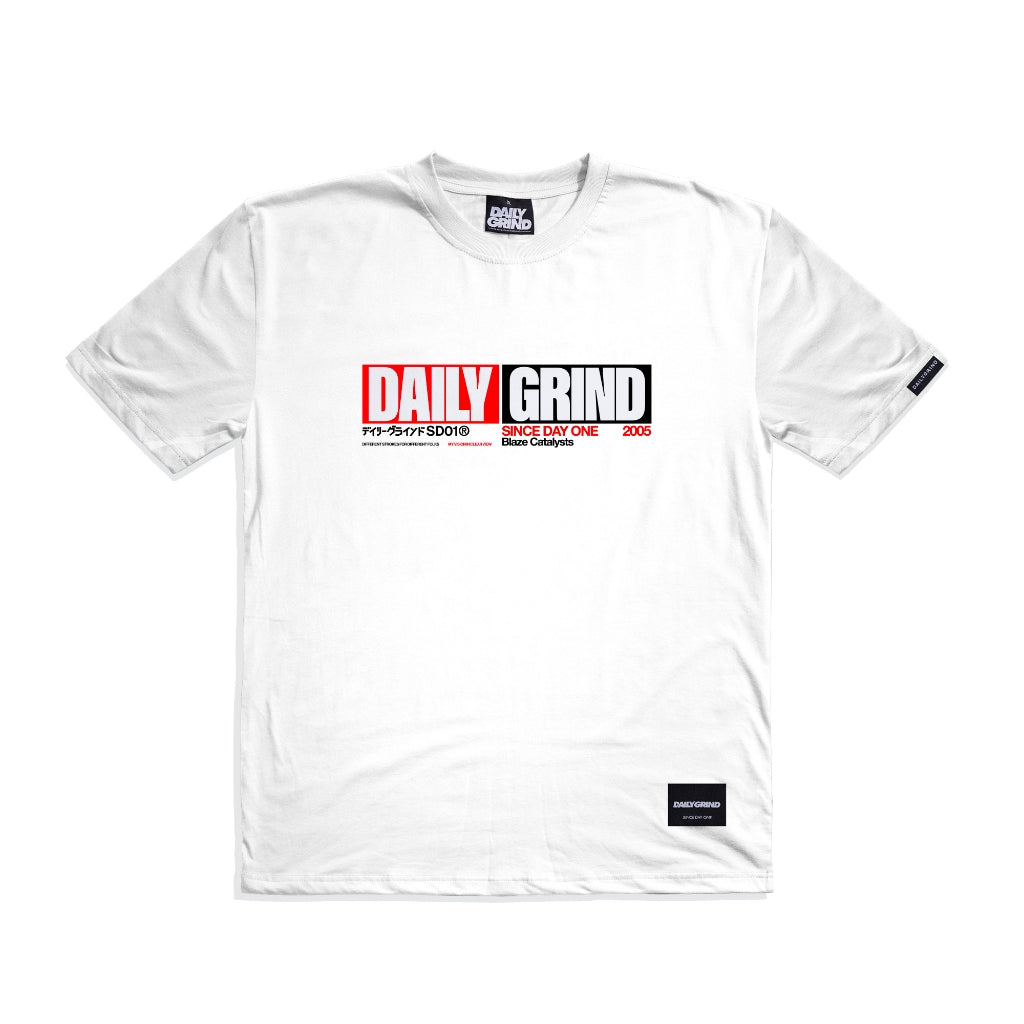 DAILY GRIND BLAZE LAYER TSHIRT WHITE