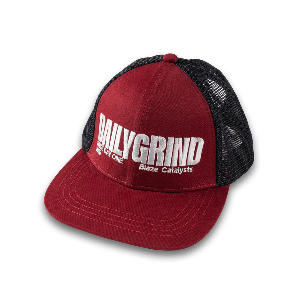 DAILY GRIND BLAZE TRUCKER CAP MAROON