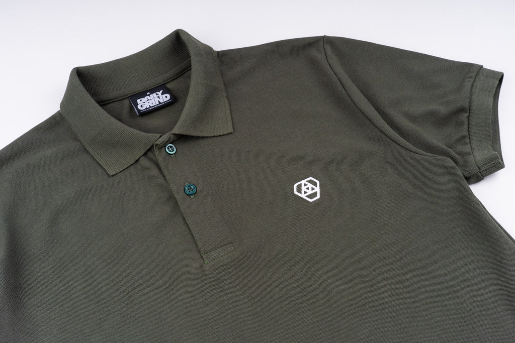 DAILY GRIND DIAMOND POLO SHIRT FATIGUE/WHITE