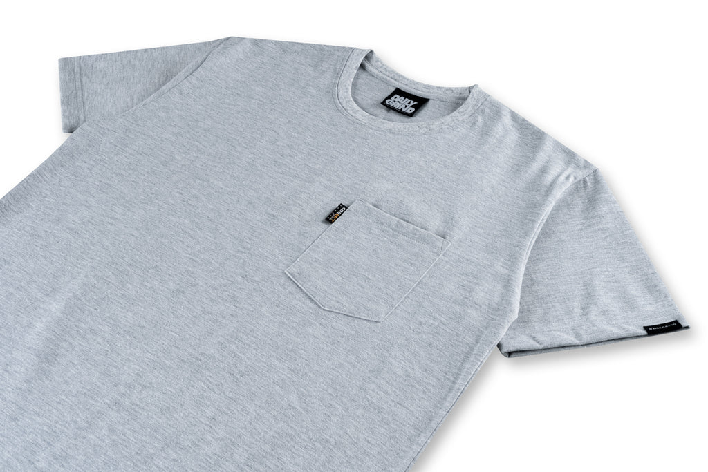 DAILY GRIND POCKET TEE 2 LIGHT HEATHER GRAY