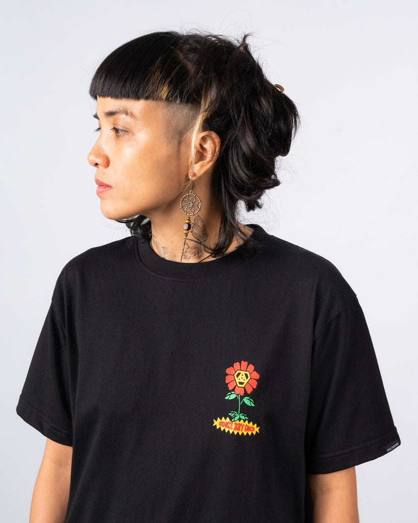 DAILY GRIND FLOWER RUSH TSHIRT BLACK