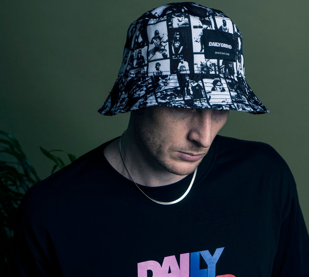 DAILY GRIND SHEET BUCKET HAT BLACK