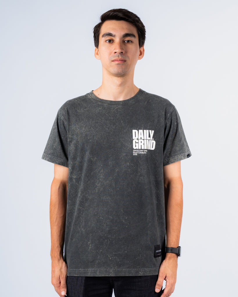 DAILY GRIND BLAZE RETRO WASHED TSHIRT BLACK