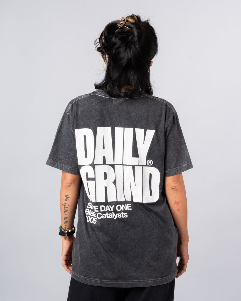 DAILY GRIND BLAZE RETRO WASHED TSHIRT BLACK