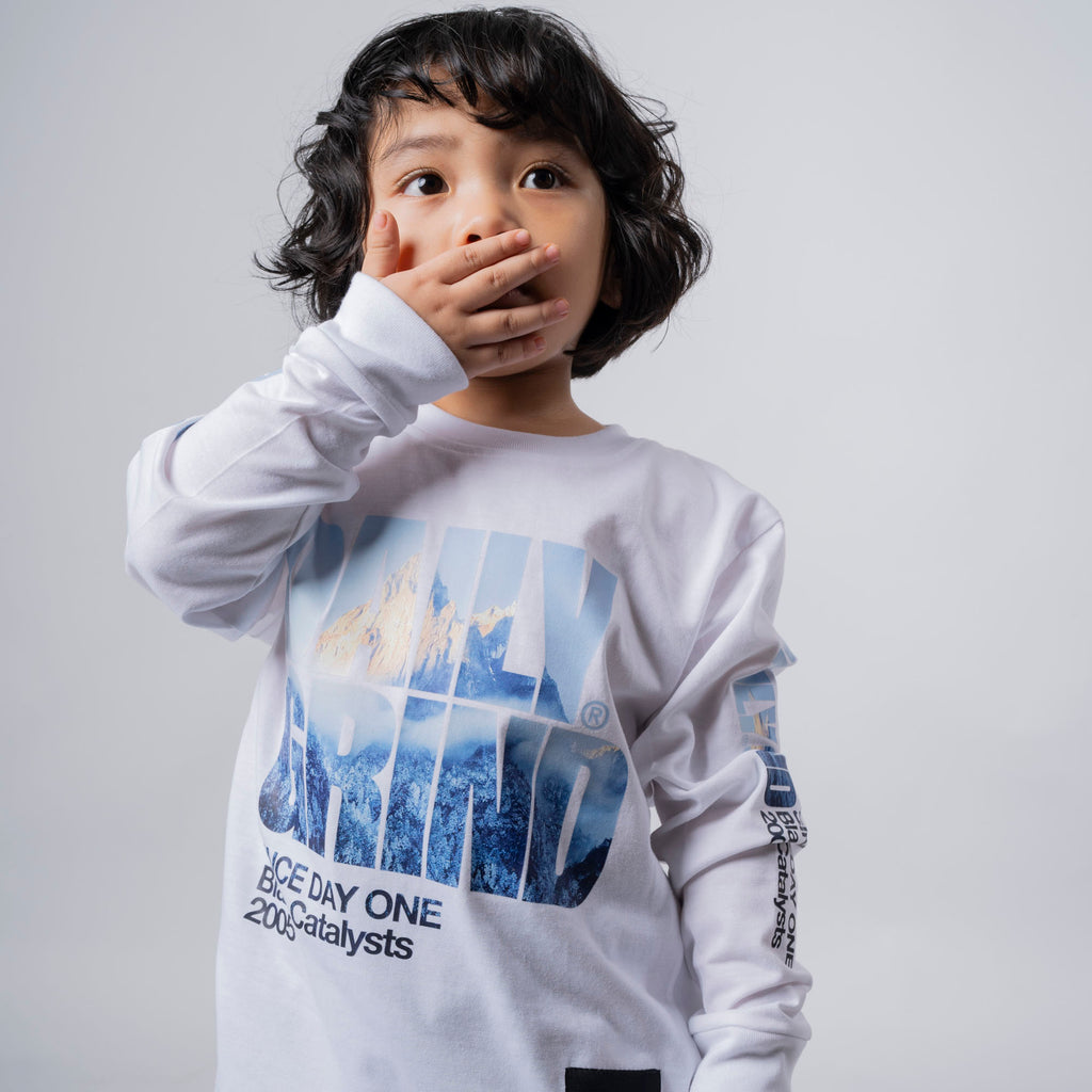 DAILY GRIND KIDS TRAILBLAZE LONGSLEEVES FOR KIDS WHITE