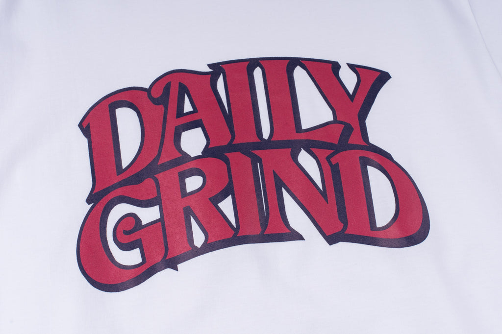 DAILY GRIND STRIP TSHIRT WHITE